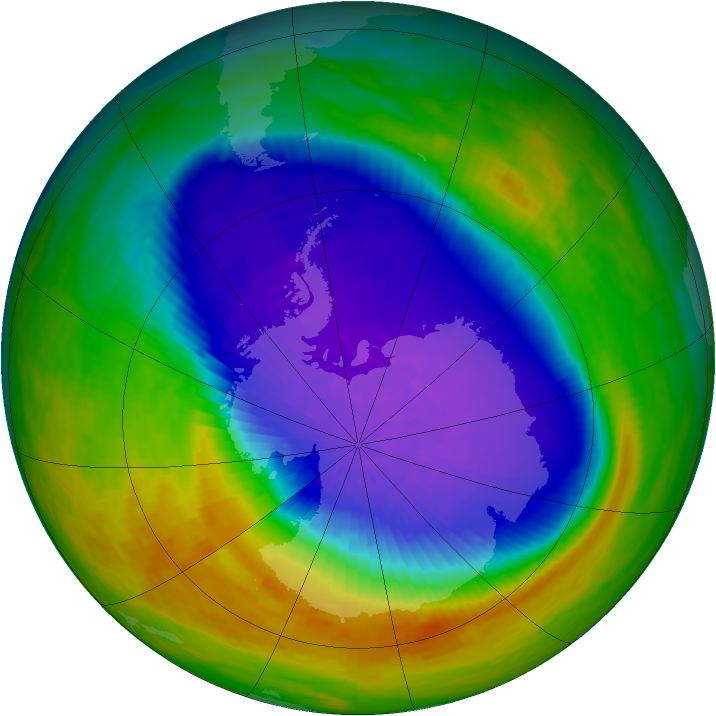 Antarctic ozone map for 16 October 1994